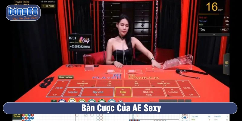 Bàn cược live casino của AE Sexy được thiết kế chỉn chu 